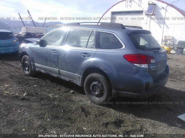 4S4BRBAC6D3260003 - 2013 SUBARU OUTBACK 2.5I BLUE photo 3