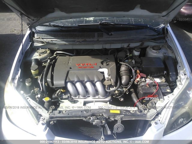 2T1KY38E03C005440 - 2003 TOYOTA COROLLA MATRIX XRS SILVER photo 10