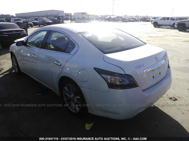 1N4AA5AP3DC822991 - 2013 NISSAN MAXIMA S/SV WHITE photo 3