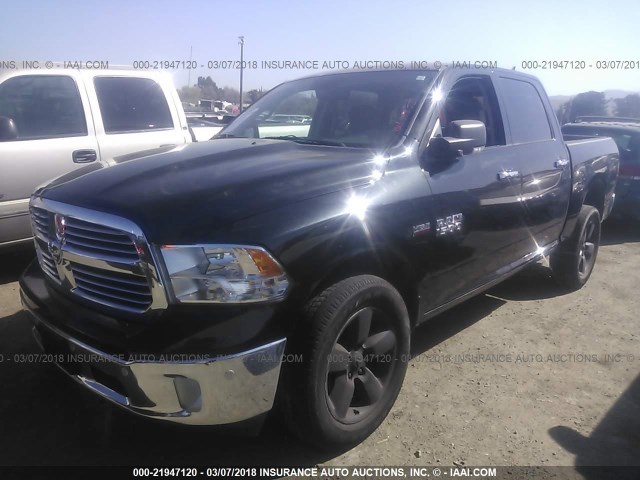 1C6RR7LTXFS757553 - 2015 RAM 1500 SLT BLACK photo 2