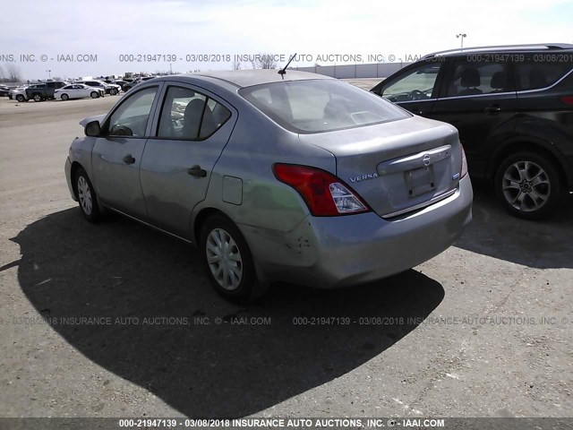 3N1CN7AP7CL918275 - 2012 NISSAN VERSA S/SV/SL GRAY photo 3