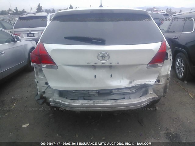 4T3BK3BB7AU030631 - 2010 TOYOTA VENZA WHITE photo 6