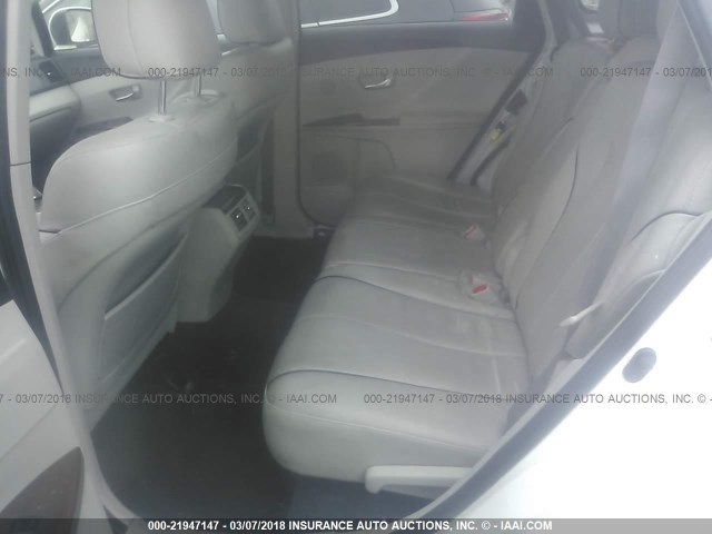 4T3BK3BB7AU030631 - 2010 TOYOTA VENZA WHITE photo 8