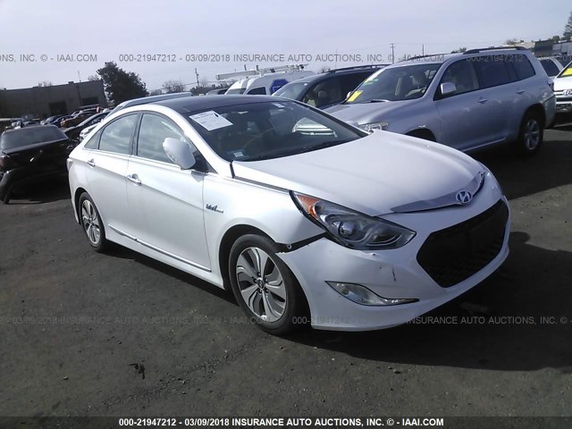 KMHEC4A49FA120710 - 2015 HYUNDAI SONATA HYBRID/LIMITED WHITE photo 1