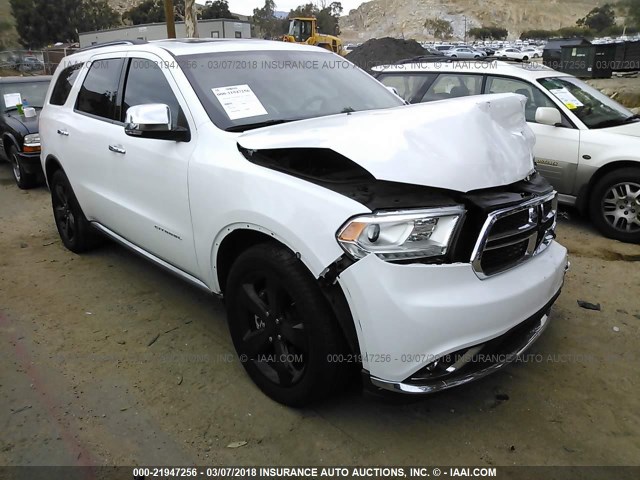 1C4SDHETXFC120054 - 2015 DODGE DURANGO CITADEL WHITE photo 1