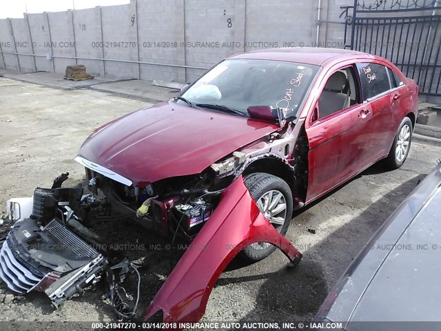 1C3CCBBB8EN102076 - 2014 CHRYSLER 200 TOURING RED photo 2