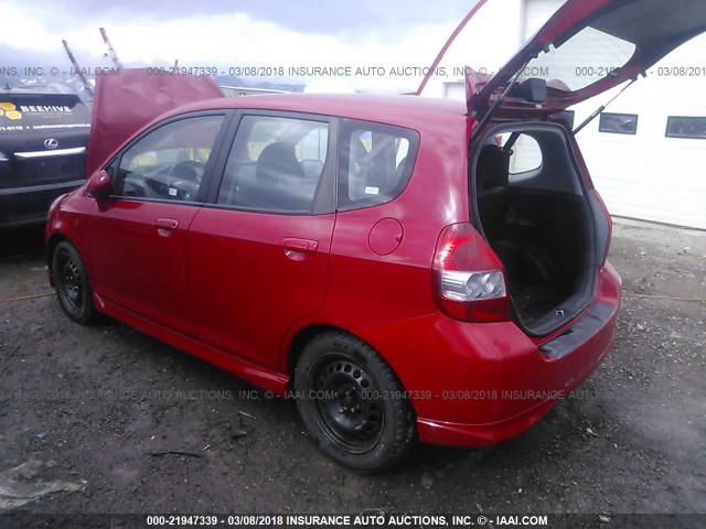 JHMGD386X7S030679 - 2007 HONDA FIT S RED photo 3