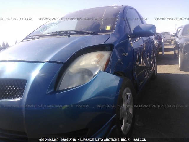 JTDJT923085157730 - 2008 TOYOTA YARIS BLUE photo 6