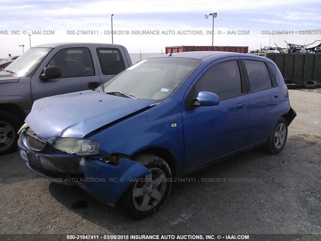 KL1TD62605B294167 - 2005 CHEVROLET AVEO LS BLUE photo 2