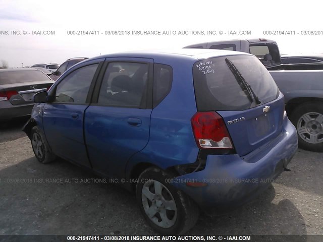 KL1TD62605B294167 - 2005 CHEVROLET AVEO LS BLUE photo 3