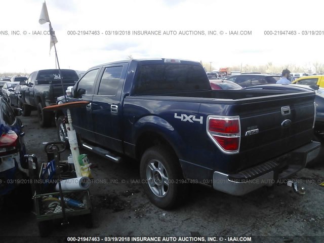 1FTEW1E87AFB20885 - 2010 FORD F150 SUPERCREW BLUE photo 3