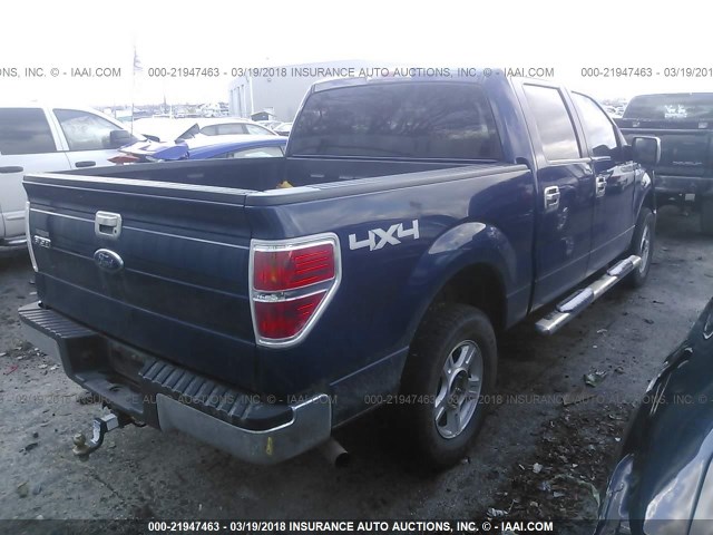 1FTEW1E87AFB20885 - 2010 FORD F150 SUPERCREW BLUE photo 4