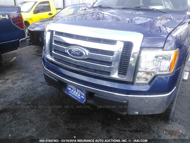1FTEW1E87AFB20885 - 2010 FORD F150 SUPERCREW BLUE photo 6