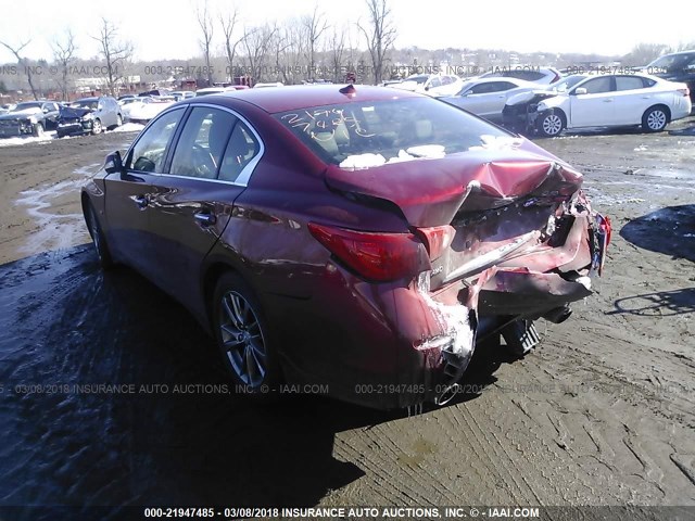 JN1BV7AR9FM420845 - 2015 INFINITI Q50 PREMIUM/SPORT RED photo 3