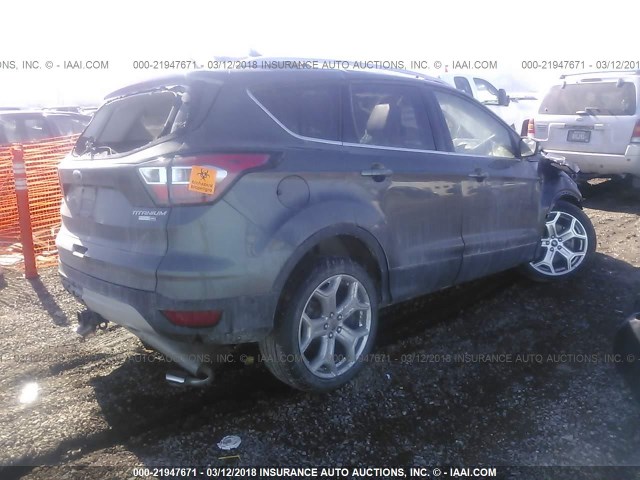 1FMCU9J91HUC11856 - 2017 FORD ESCAPE TITANIUM GRAY photo 4