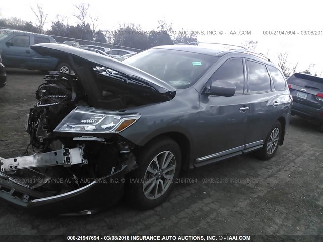 5N1AR2MM6FC713197 - 2015 NISSAN PATHFINDER S/SV/SL/PLATINUM 灰色 照片 2