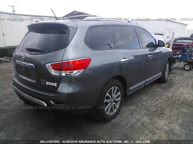 5N1AR2MM6FC713197 - 2015 NISSAN PATHFINDER S/SV/SL/PLATINUM 灰色 照片 4