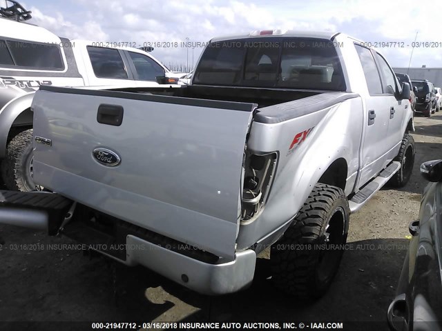 1FTPW14515KE70641 - 2005 FORD F150 SUPERCREW SILVER photo 4