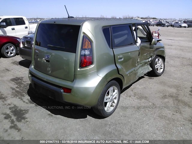 KNDJT2A22A7167038 - 2010 KIA SOUL +/!/SPORT GREEN photo 4