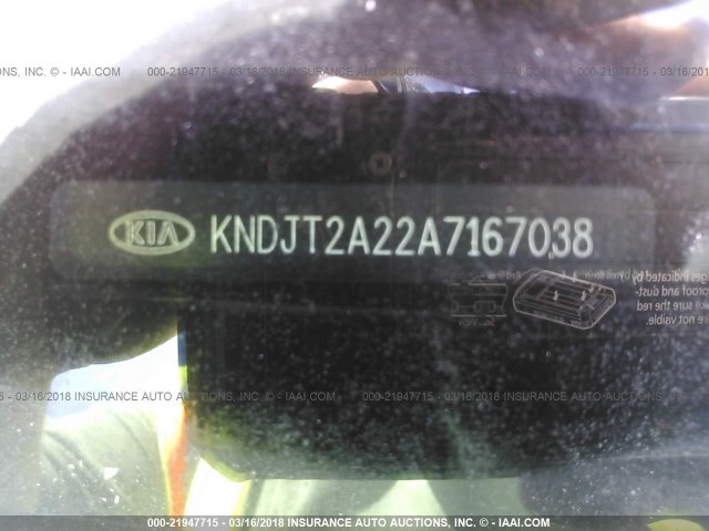 KNDJT2A22A7167038 - 2010 KIA SOUL +/!/SPORT GREEN photo 9