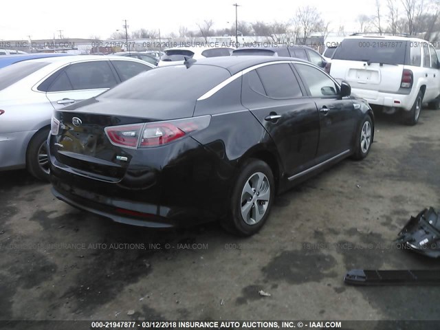 KNAGM4AD9F5082959 - 2015 KIA OPTIMA HYBRID BLACK photo 4