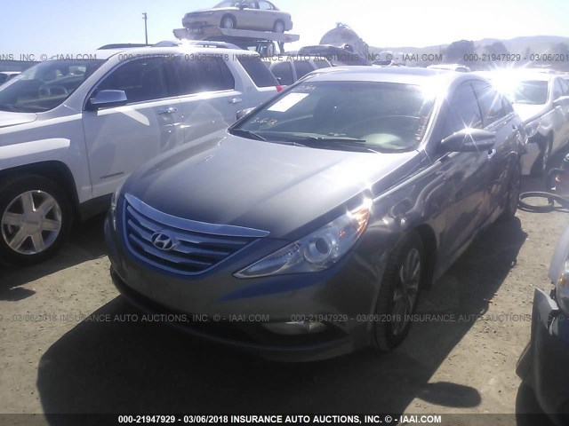 5NPEC4AB0EH871642 - 2014 HYUNDAI SONATA SE/LIMITED GRAY photo 2