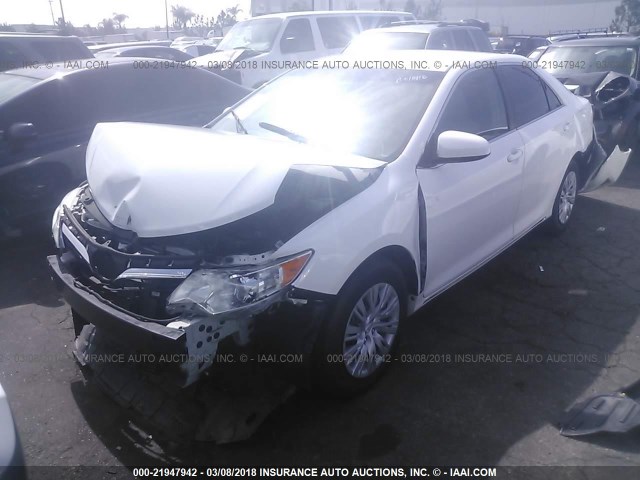 4T1BF1FK5DU215566 - 2013 TOYOTA CAMRY L/SE/LE/XLE WHITE photo 2