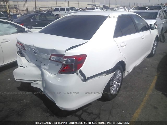 4T1BF1FK5DU215566 - 2013 TOYOTA CAMRY L/SE/LE/XLE WHITE photo 4