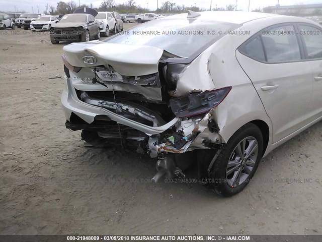 5NPD84LF3JH310889 - 2018 HYUNDAI ELANTRA SEL/VALUE/LIMITED BEIGE photo 6