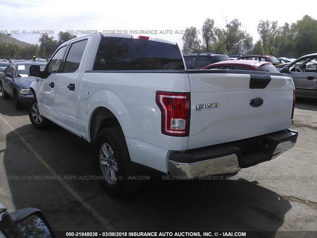 1FTEW1CG7FFA30461 - 2015 FORD F150 SUPERCREW WHITE photo 3