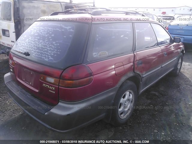 4S3BG6857T7376097 - 1996 SUBARU LEGACY OUTBACK RED photo 4