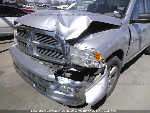 1C6RD6LT7CS148201 - 2012 DODGE RAM 1500 SLT GRAY photo 6