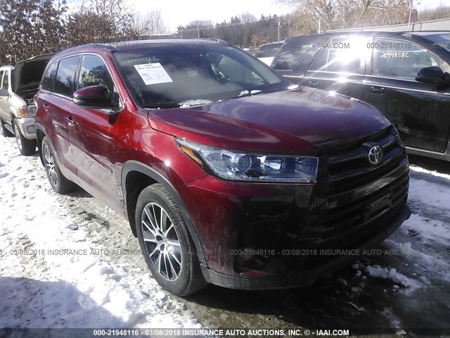 5TDJZRFH4HS362529 - 2017 TOYOTA HIGHLANDER SE/XLE MAROON photo 1