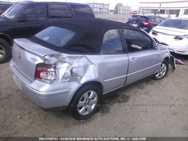 3VWDC21V72M802315 - 2002 VOLKSWAGEN CABRIO GLX SILVER photo 4