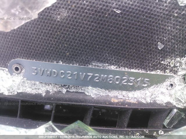 3VWDC21V72M802315 - 2002 VOLKSWAGEN CABRIO GLX SILVER photo 9