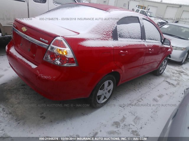 KL1TD5DE7AB117186 - 2010 CHEVROLET AVEO LS/LT RED photo 4