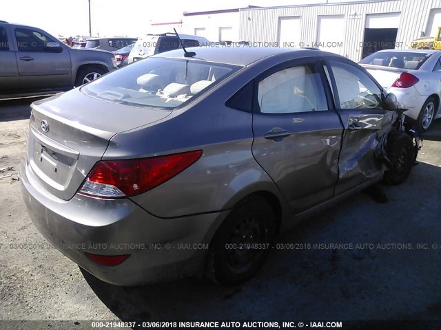 KMHCU4AEXCU249465 - 2012 HYUNDAI ACCENT GLS/GS/SE BROWN photo 4