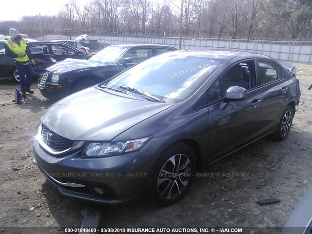 19XFB2F96DE211769 - 2013 HONDA CIVIC EXL GRAY photo 2