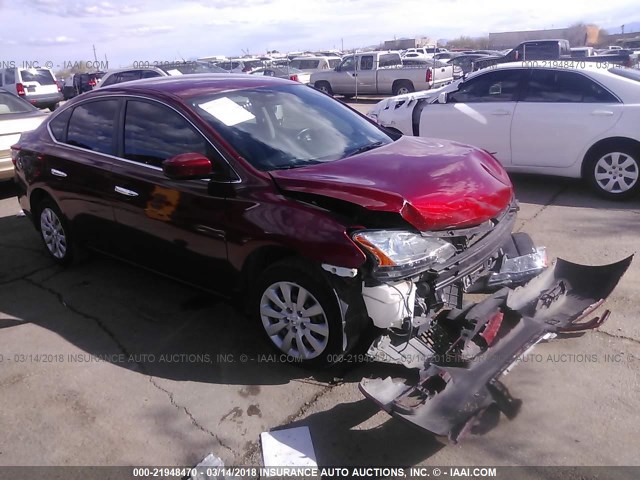 3N1AB7AP8FL675628 - 2015 NISSAN SENTRA S/SV/SR/SL RED photo 1