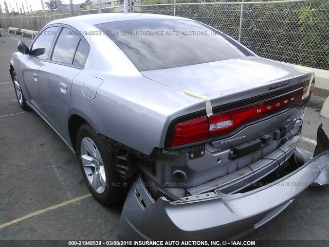 2C3CDXBG3EH268360 - 2014 DODGE CHARGER SE GRAY photo 3
