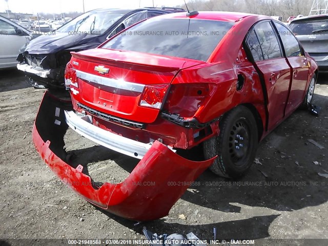 1G1PA5SH2F7225816 - 2015 CHEVROLET CRUZE LS RED photo 4