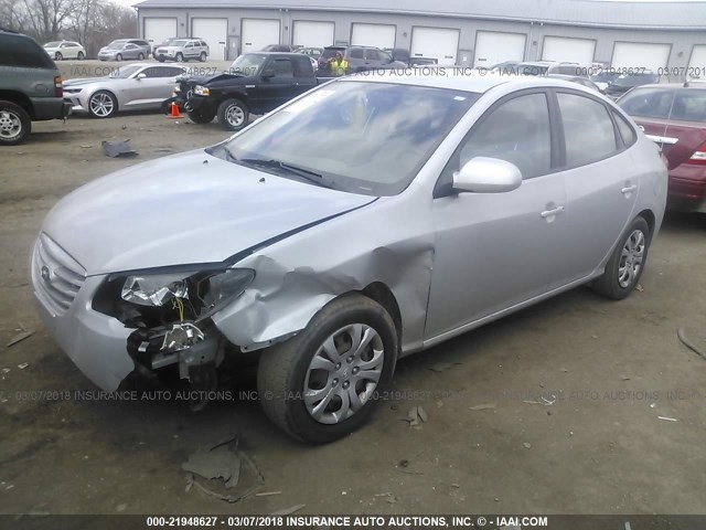 KMHDU4AD1AU883241 - 2010 HYUNDAI ELANTRA BLUE/GLS/SE SILVER photo 2