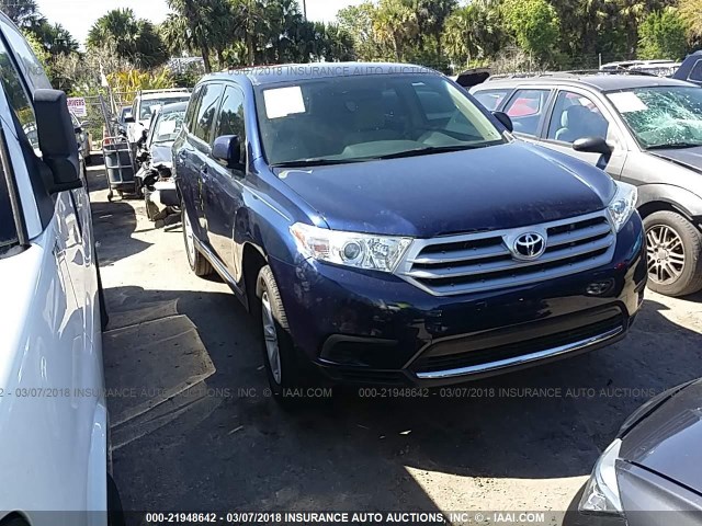 5TDZA3EH6DS044382 - 2013 TOYOTA HIGHLANDER PLUS BLUE photo 1