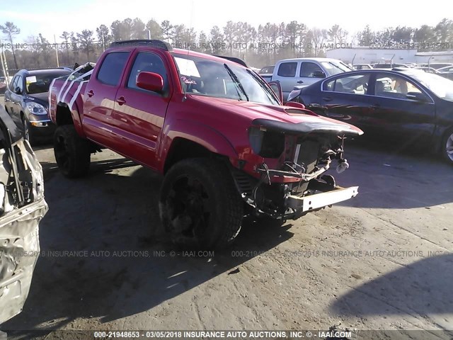 5TELU42N76Z277240 - 2006 TOYOTA TACOMA DOUBLE CAB წითელი ფოტო 1