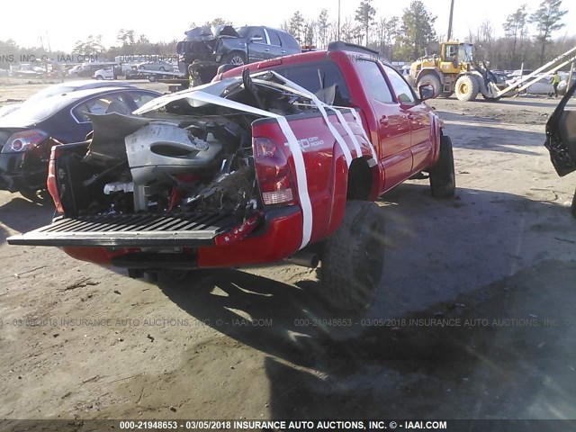 5TELU42N76Z277240 - 2006 TOYOTA TACOMA DOUBLE CAB წითელი ფოტო 4