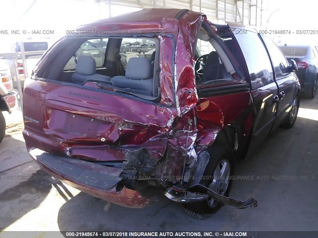 1D4GP45R46B730518 - 2006 DODGE CARAVAN SXT RED photo 4