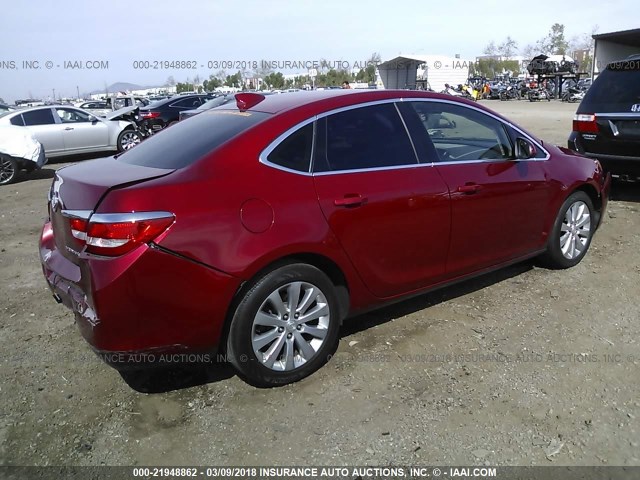 1G4PP5SK3F4154737 - 2015 BUICK VERANO RED photo 4