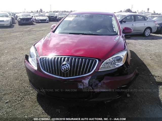 1G4PP5SK3F4154737 - 2015 BUICK VERANO RED photo 6