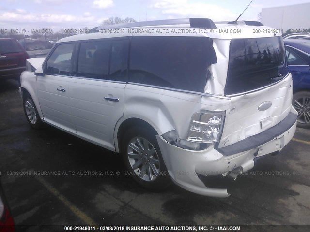 2FMGK5CC8CBD10505 - 2012 FORD FLEX SEL WHITE photo 3