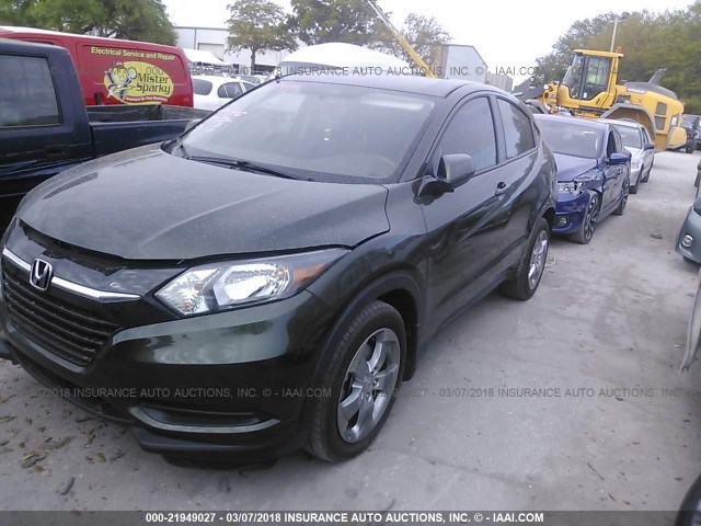 3CZRU5H39GM716856 - 2016 HONDA HR-V LX GREEN photo 2